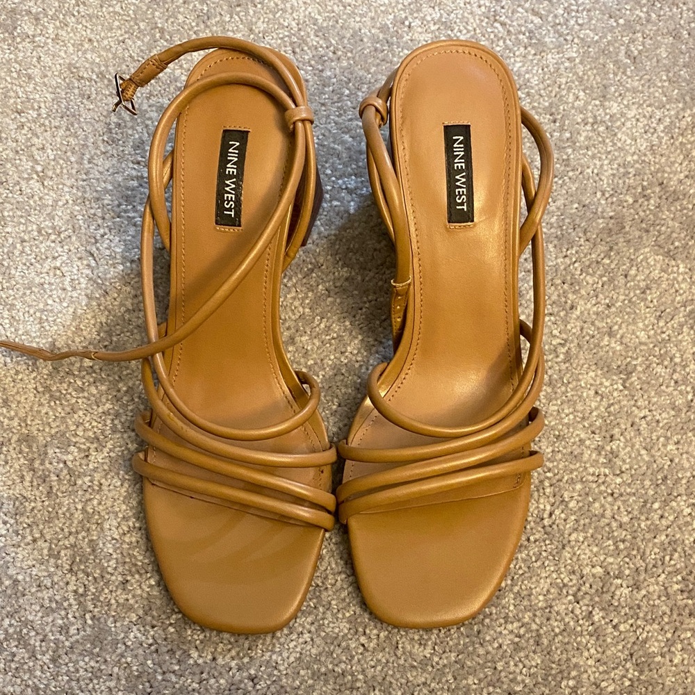 Nine West Brown Strappy Heels